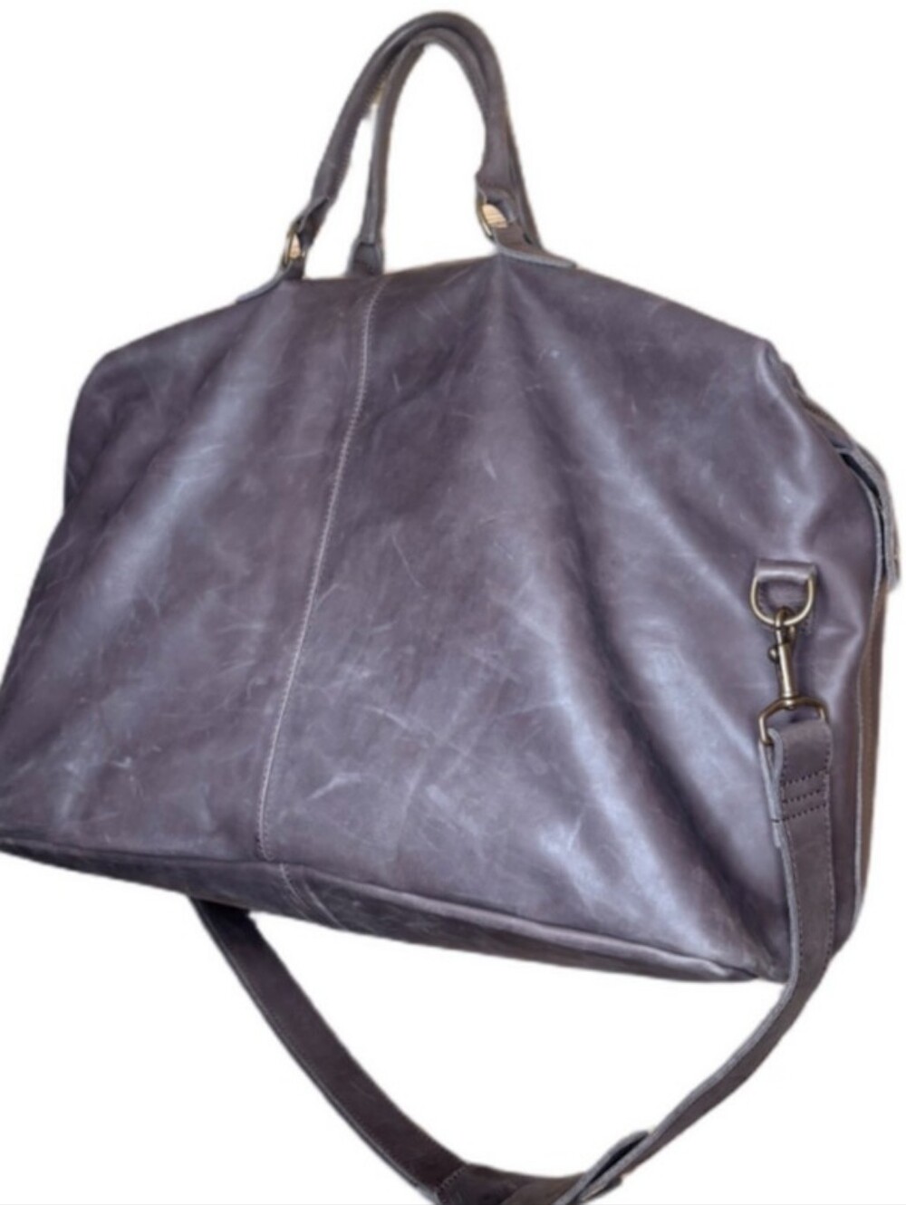 Able Brown Leather Logo Patch Tote - Picture 5 of 16